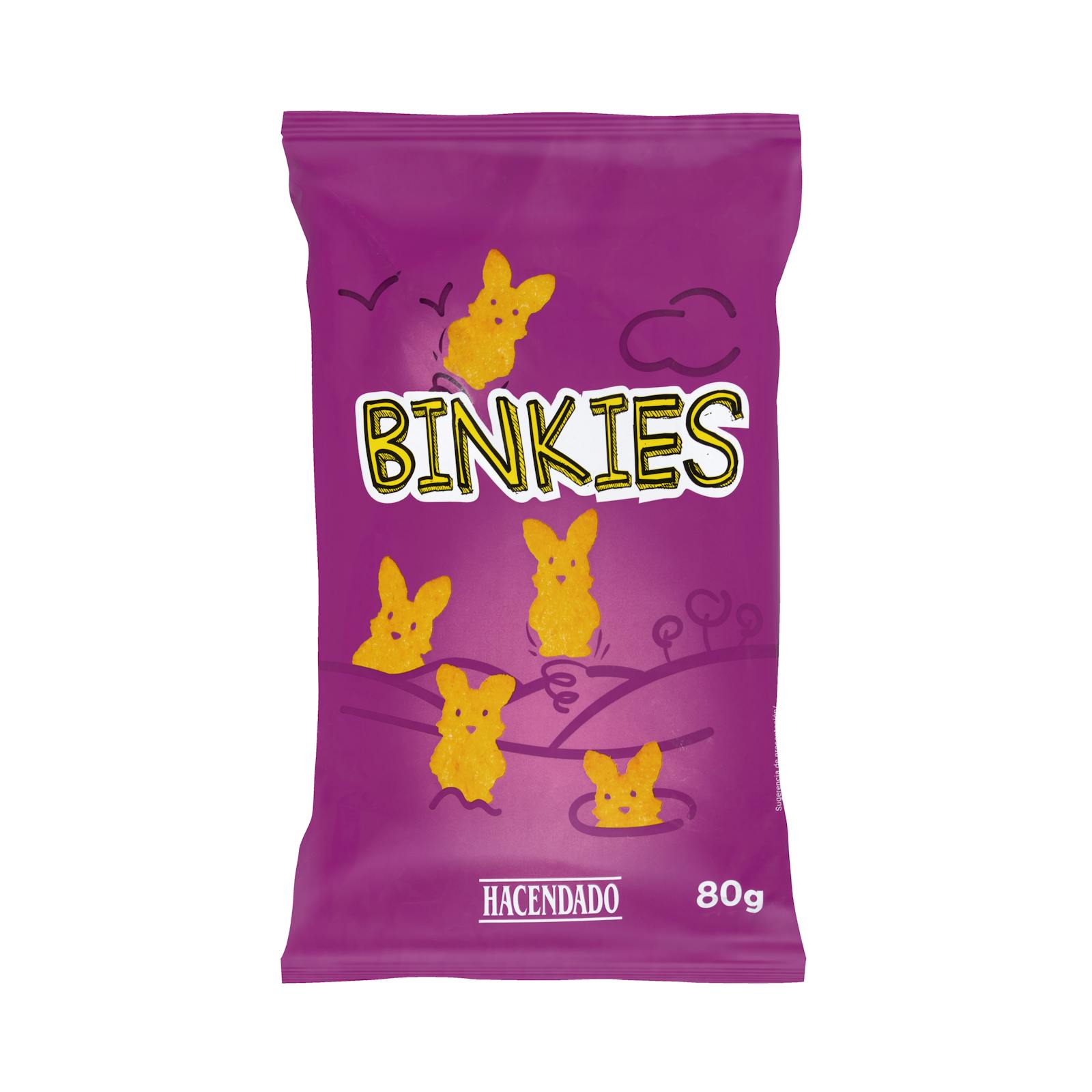 Snack frito Binkies sabor queso Hacendado