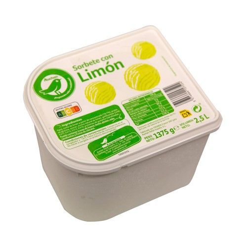 PRODUCTO ECONÓMICO ALCAMPO Tarrina de sorbete con limón PRODUCTO ECONÓMICO ALCAMPO 2.5 l.
