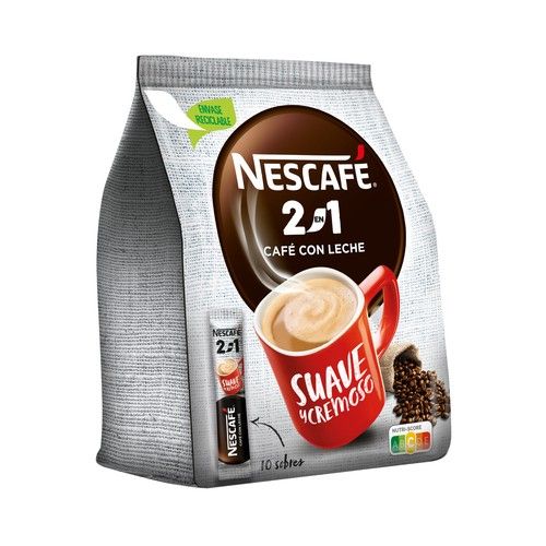 NESCAFÉ Café con leche soluble en prácticos sticks individuales 10 uds.