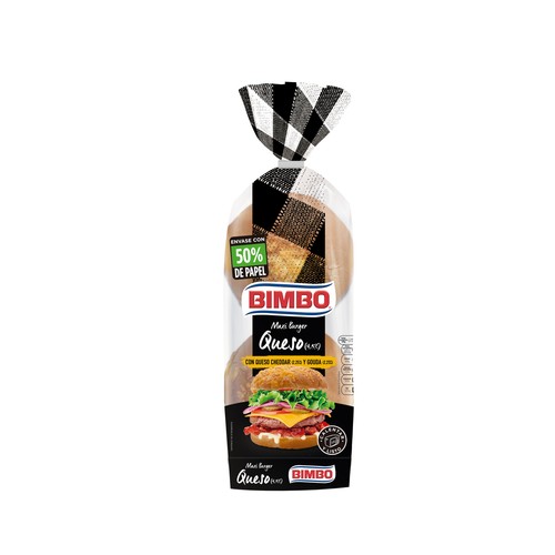 BIMBO Pan maxi burguer queso 4 uds. 300 g.