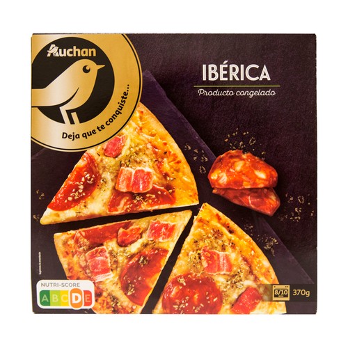 ALCAMPO GOURMET Pizza congelada de panceta y chorizo ibérico 370 g.