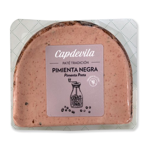 CAPDEVILLA  Paté tradicional a la pimienta negra, elaborado sin gluten 100 g.