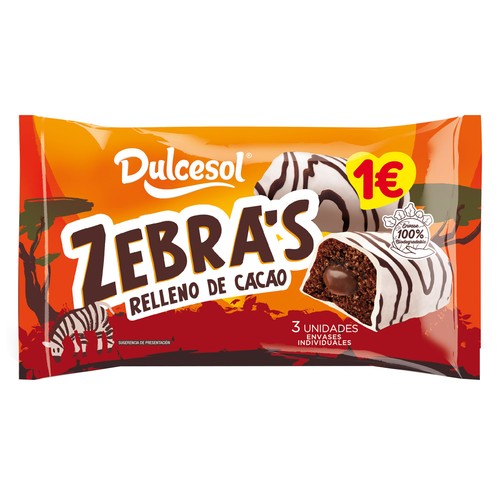 DULCESOL Pastelitos bombón zebra 3 und 120 g.