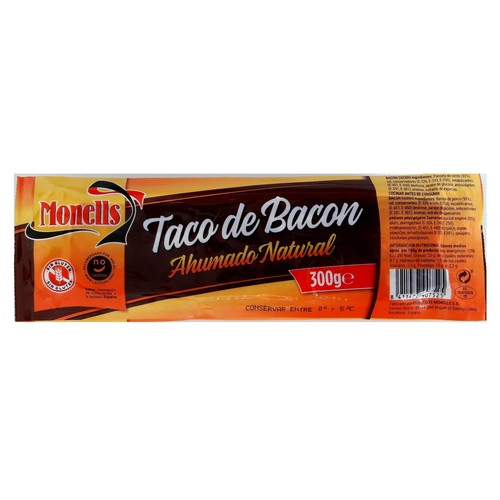 MONELLS Taco de bacon ahumado natural 300 g.