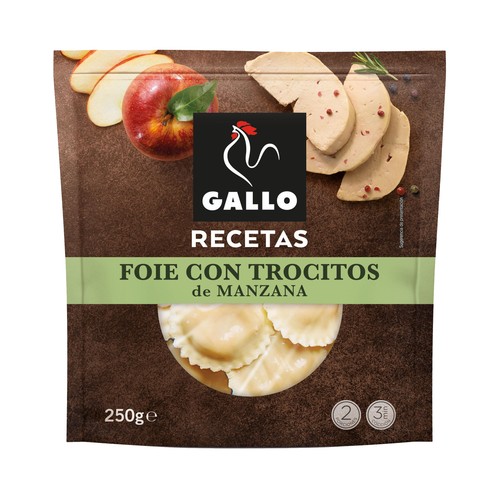 GALLO Soles de pasta fresca al huevo rellenos de foie con trocitos de manzana GALLO Recetas 250 g.