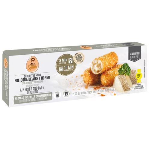 LA COCINA DE SENÉN Croquetas congeladas de bacalao y cebolla caramelizada 8 uds. 200 g.
