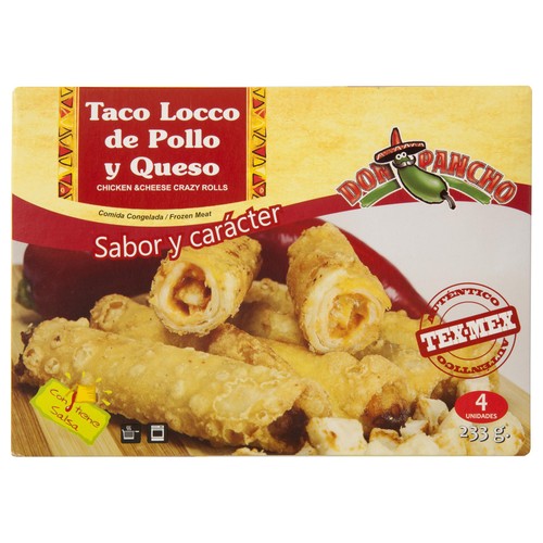 DON PANCHO Taco locco congelado relleno de pollo y queso DON PANCHO 233 g.