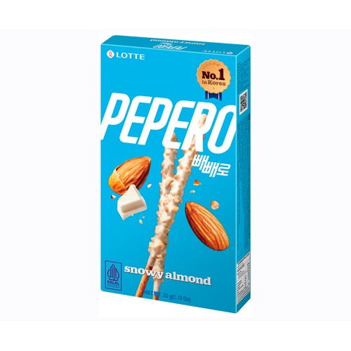 PEPERO Galleta stick de chocolate blanco con almendra 32 g.