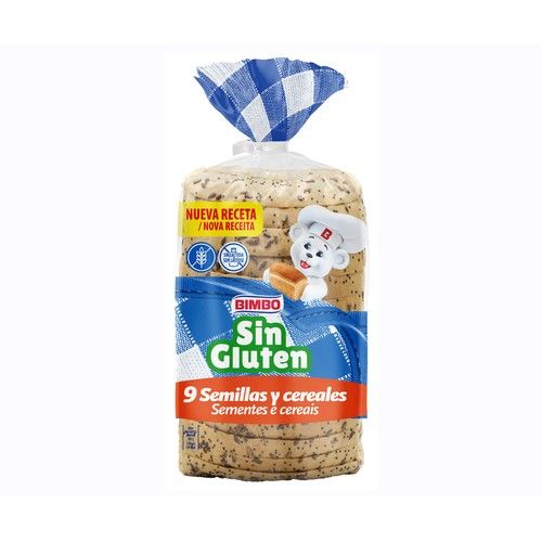 BIMBO Pan de molde semillas sin gluten 375 g.