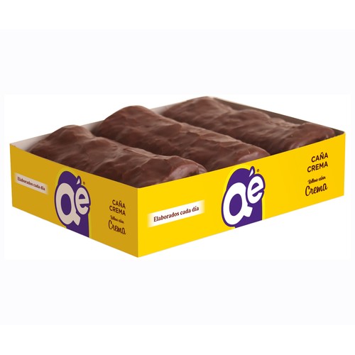 QÉ! Caña rellena crema 3 uds. 255 g.