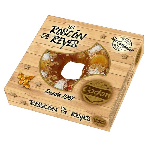 CODAN Roscón de Reyes mediano sin relleno 500 g.
