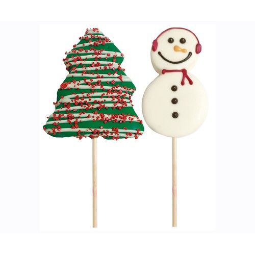 DEKORA Piruleta nube con cobertura árbol de navidad y muñeco de nieve 30 g.
