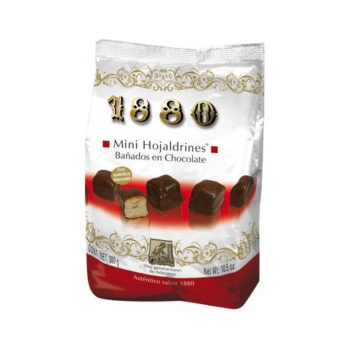 1880 Mini hojaldres bañados en chocolate 300 g.