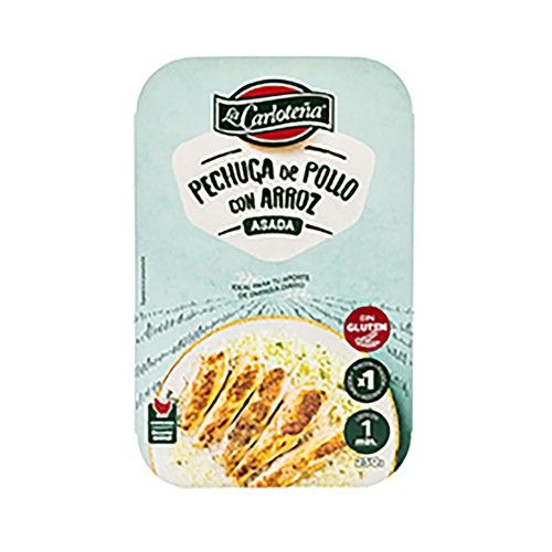 LA CARLOTEÑA Pechuga de pollo asada con arroz, lista para calentar y comer 250 g.