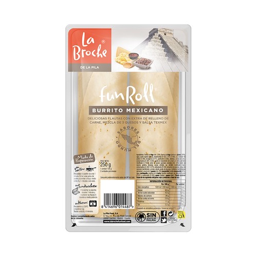 EL CHEF EN CASA Tortillas con extra de relleno de carne, mezcla de 3 quesos y salsa texmex EL CHEF EN CASA 2 x 125 g.