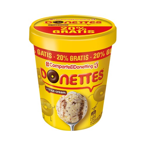 LA MENORQUINA Tarrina de helado de Donttes con trocitos de chocolate 500 ml.