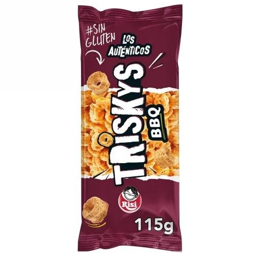Aperitivo de maíz sabor barbacoa Triskys Risi sin gluten 115 g.