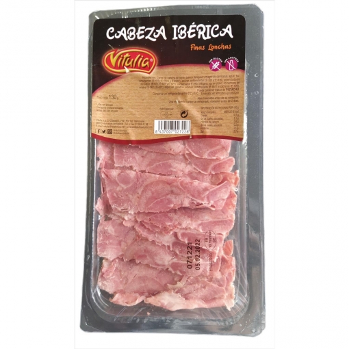 Cabeza ibérica en finas lonchas Vitulia sin gluten y sin lactosa 130 g
