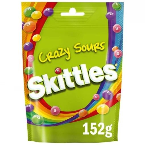 Caramelos blandos creazy sour Skittles doy pack 152 g.