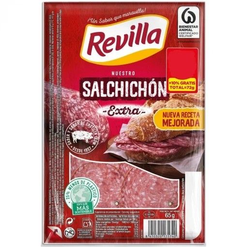Salchichón extra en lonchas Revilla sin gluten 65 g