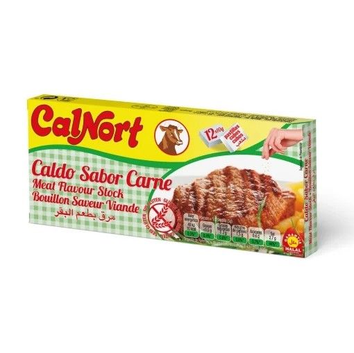 Caldo de carne Calnort sin gluten 12 pastillas