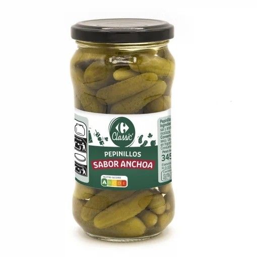 Pepinillos sabor anchoa Sensation Carrefour 180 g.