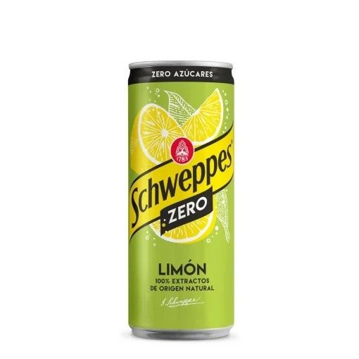 Schweppes de limón zero lata 33 cl.