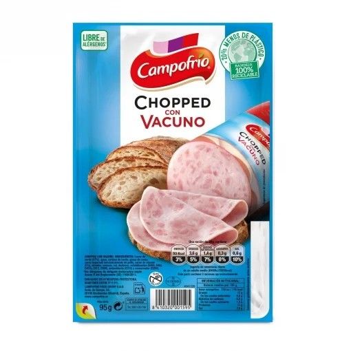 Chopped con vacuno en lonchas Campofrío sin gluten 95 g