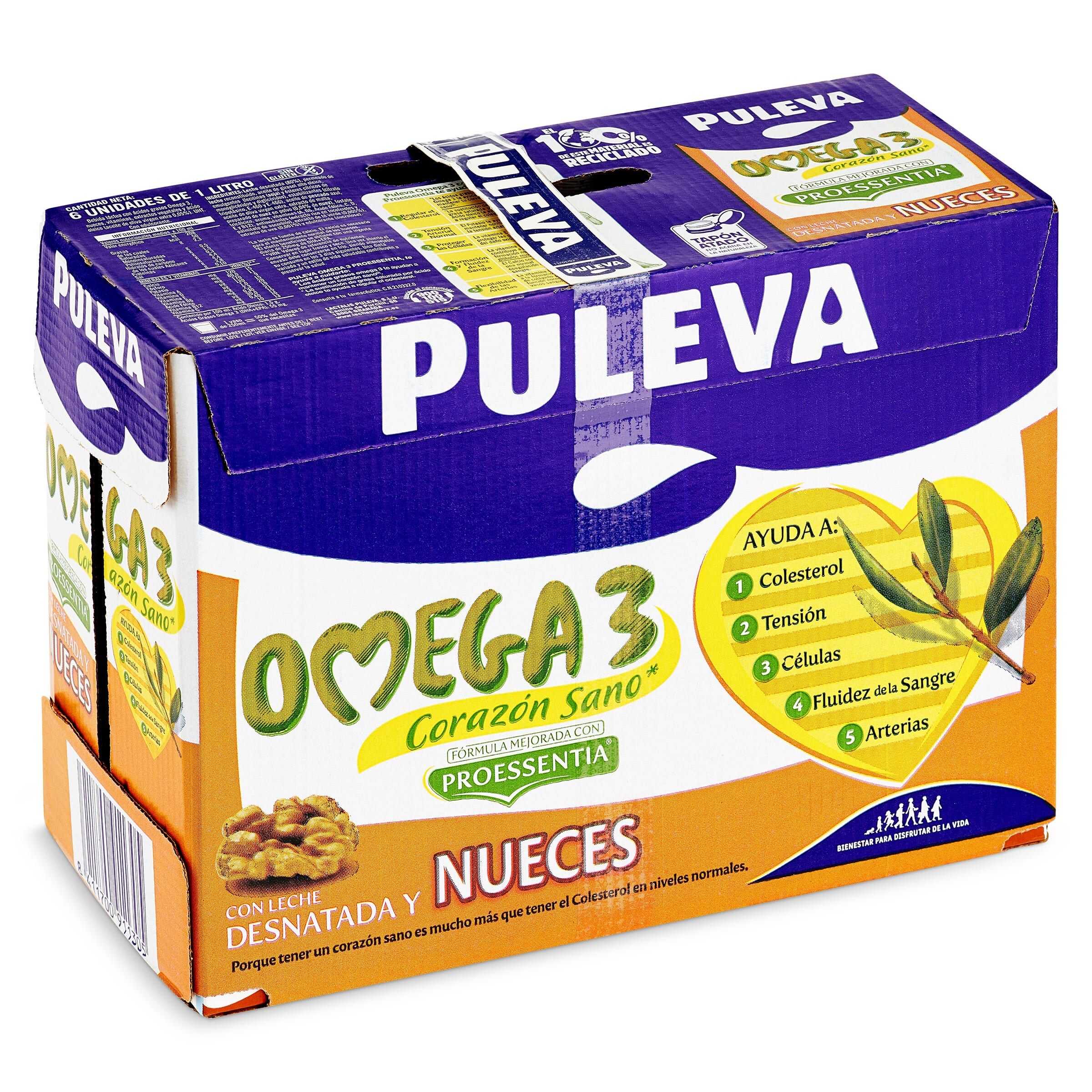 Bebida láctea omega 3 con nueces Puleva pack 6 x 1 L