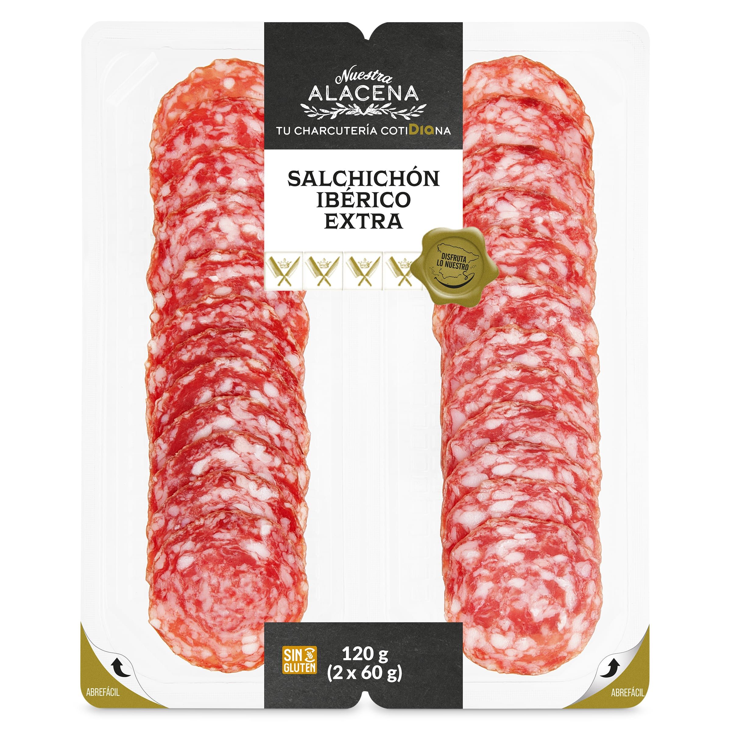 Salchichón ibérico extra Dia Nuestra Alacena 2 x 60 g