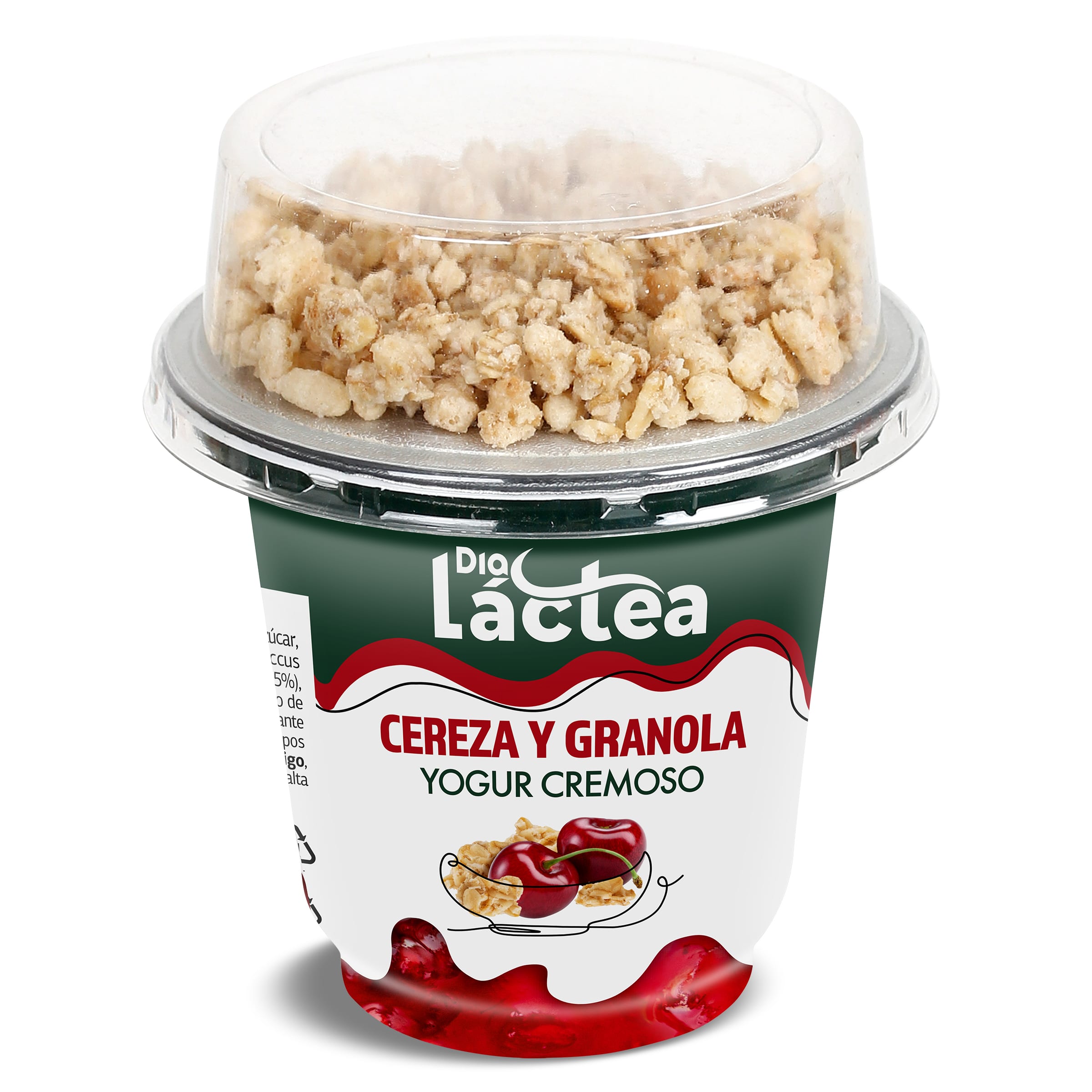 Yogur cremoso con cereza y granola Dia Láctea vaso 230 g