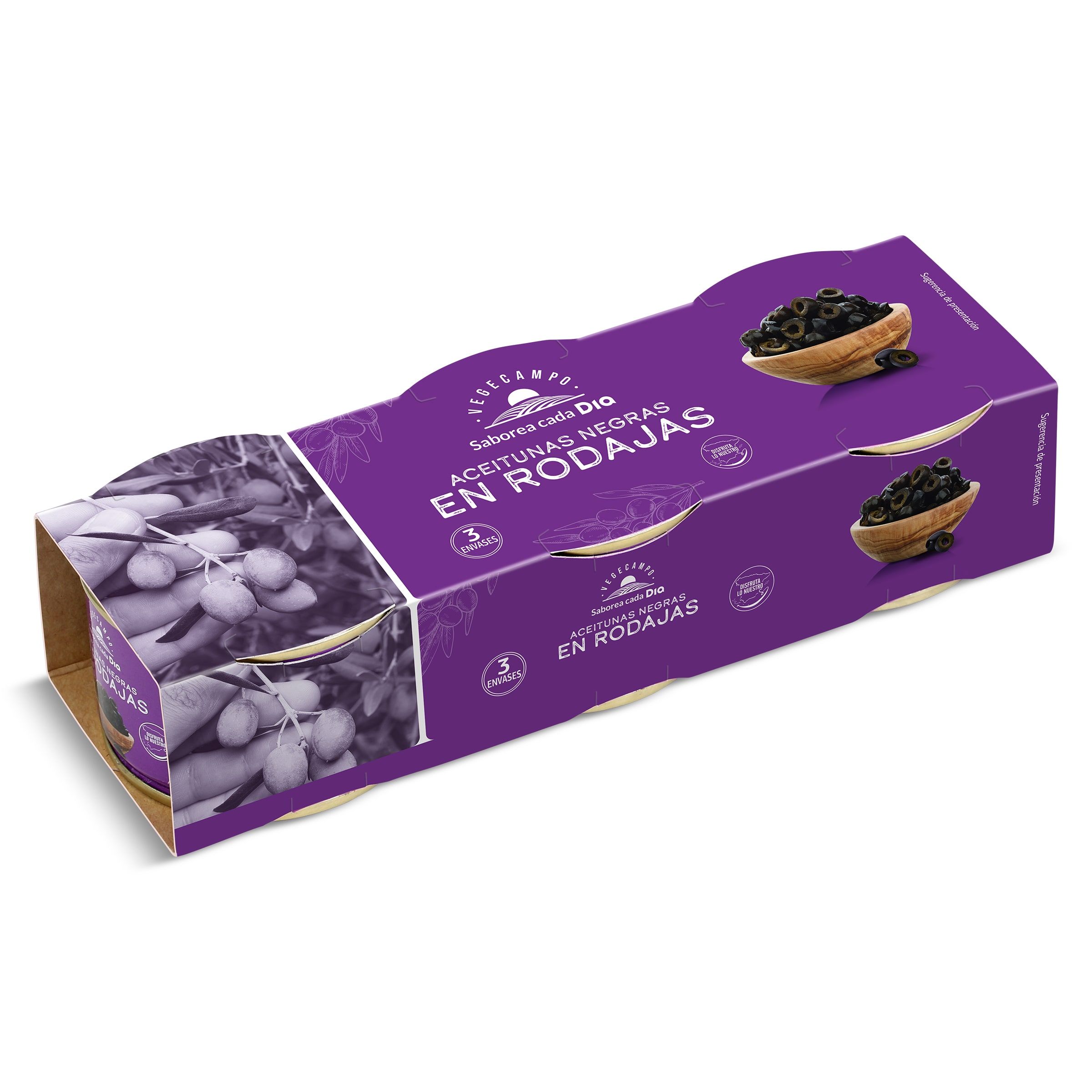 Aceitunas negras en rodajas Dia Vegecampo 3 x 50 g