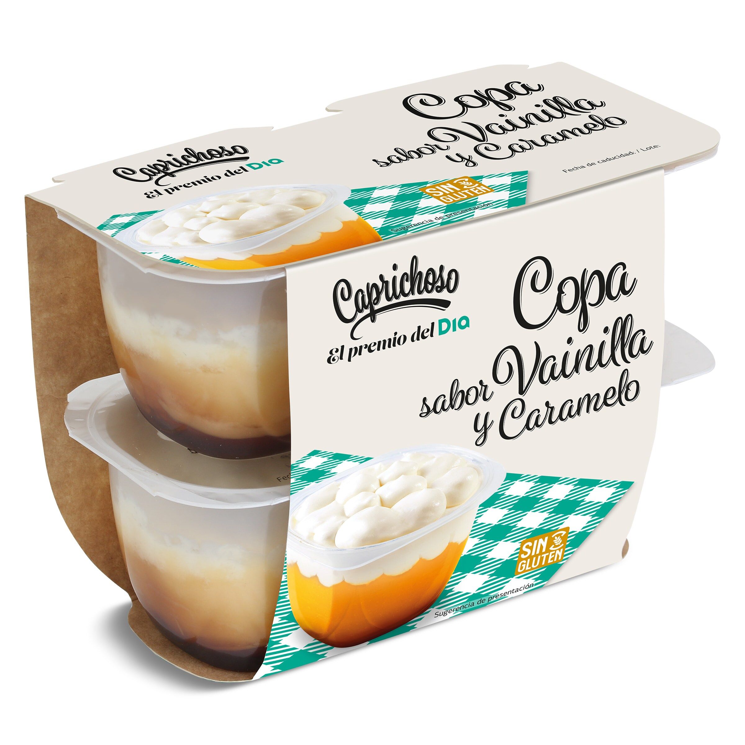 Copa de vainilla con caramelo y nata Dia Caprichoso pack 4 x 115 g