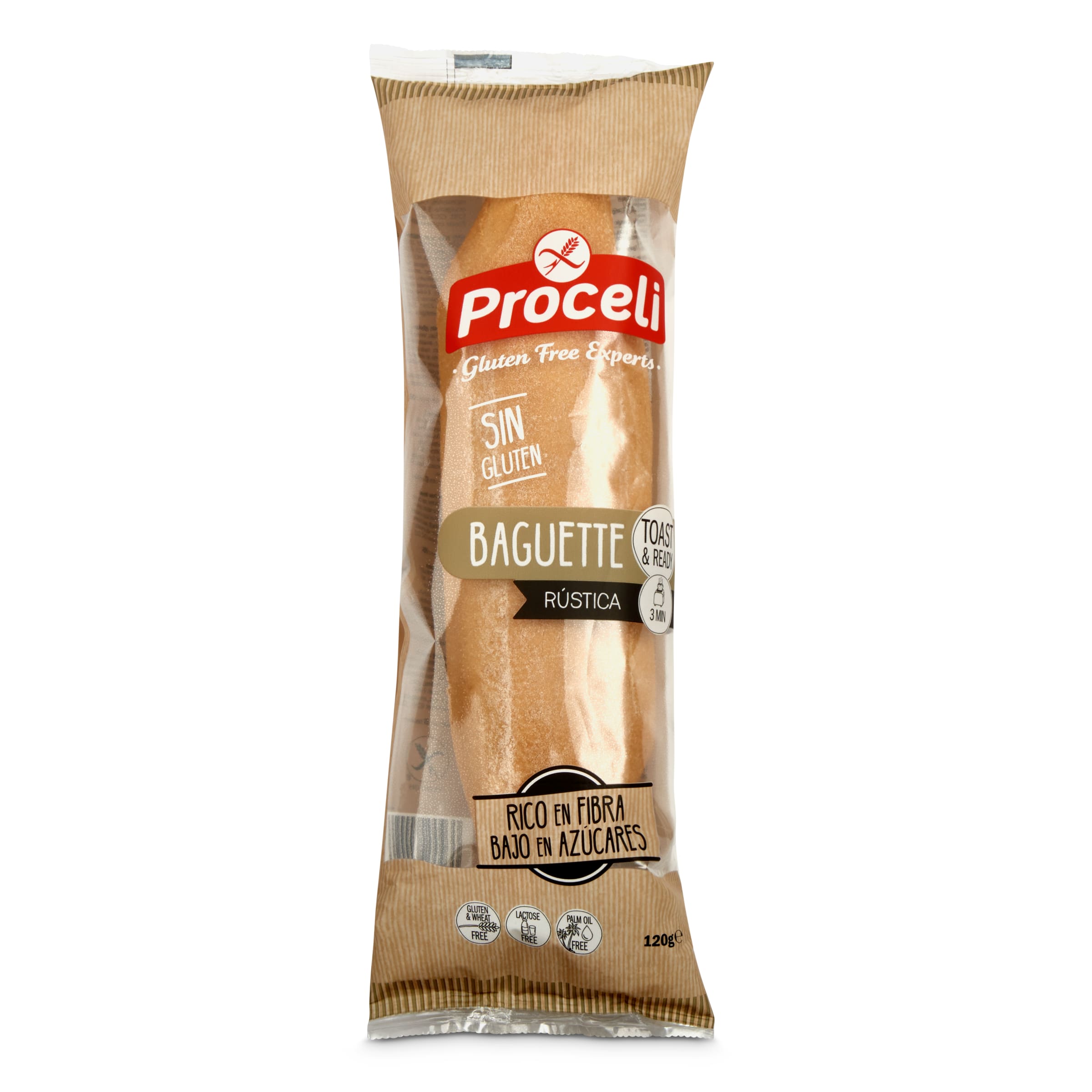 Baguette rústica sin gluten Proceli 120 g