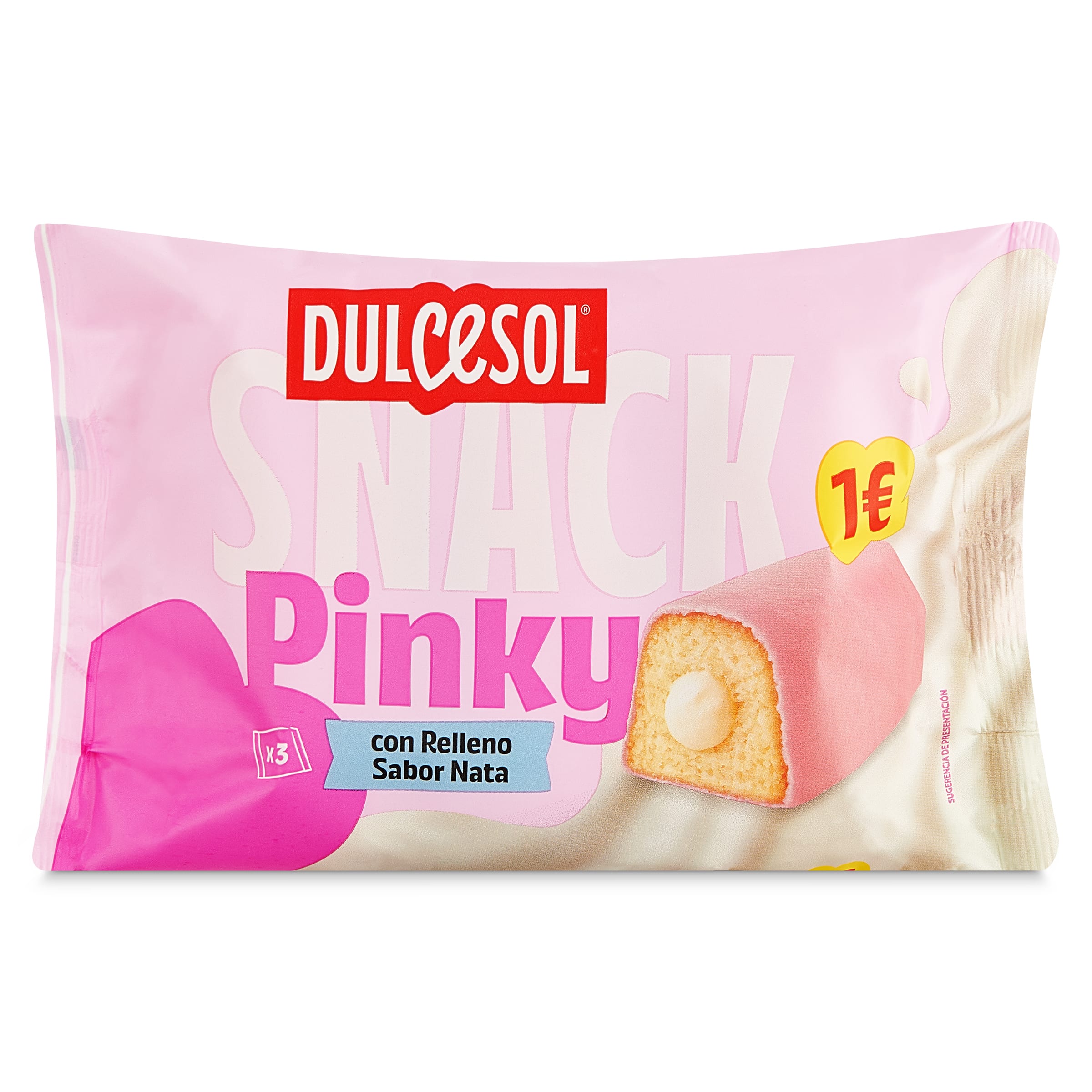 Flaminguitos rosas rellenos de crema con leche Dulcesol bolsa 150 g