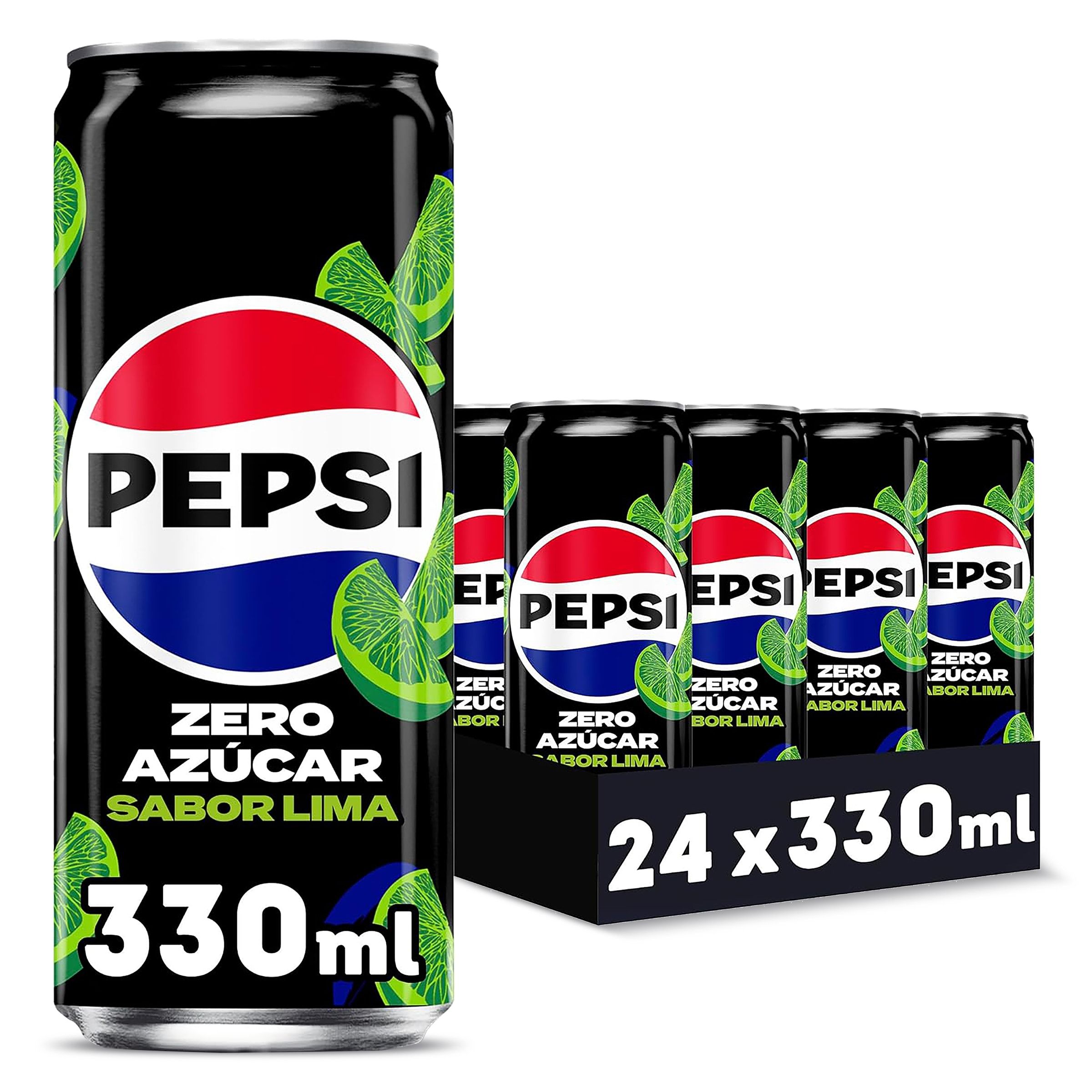 Pepsi zero azúcar sabor lima pack 24 x 330 ml