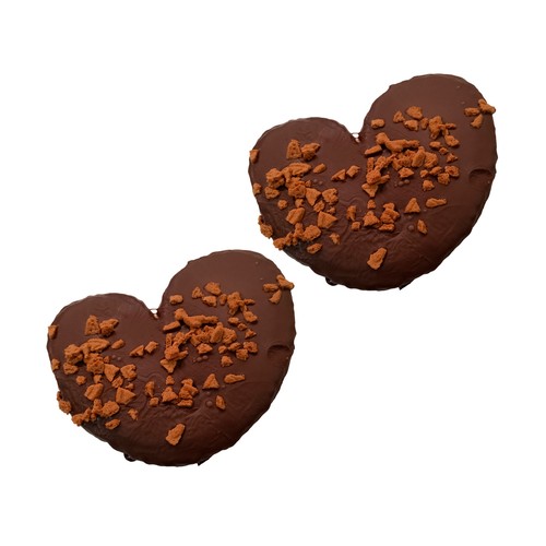 Palmera de cobertura negra con crumble de caramelo 2 uds, 240 g.