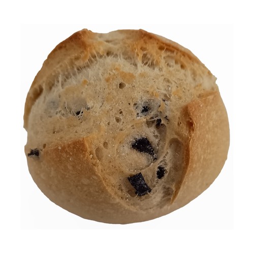Panecillo con aceite romero y olivas negras 65 g.