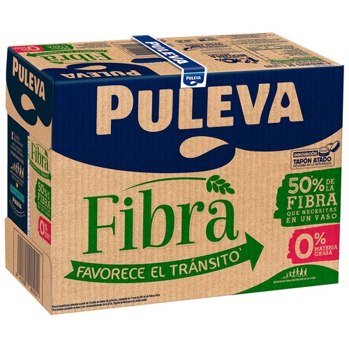 PULEVA Preparado lácteo con alto contenido en fibra y vitamina D, y baja en grasas 6 x 1 l.