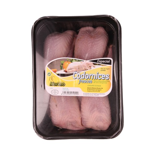 CODORNICES MORENO Bandeja de codornices frescas 4 uds.