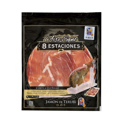 AIRESANO Jamón curado con denominación de origen Teruel y cortado a cuchillo AIRESANO 8 Estaciones 80 g.
