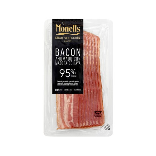 MONELLS Bacon ahumado sin piel cortado en lonchas MONELLS Selección 140 g.
