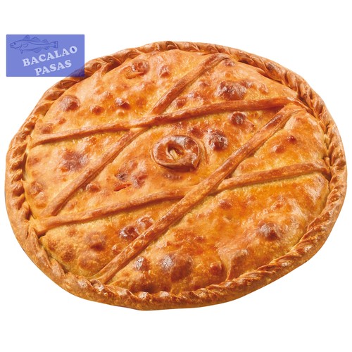 Empanada de bacalao y pasas 500 gr