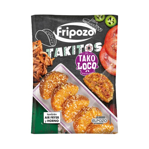 FRIPOZO Tako loco Takitos congelados rellenos de queso y carne de cerdo 250 g.