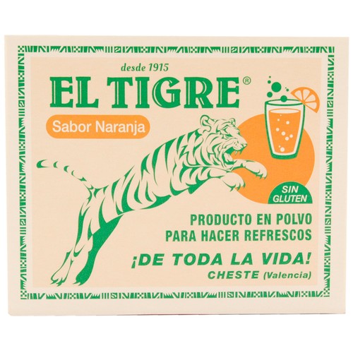 EL TIGRE Gasificante gaseosa sabor a naranja EL TIGRE 6 sbs. 32 g.