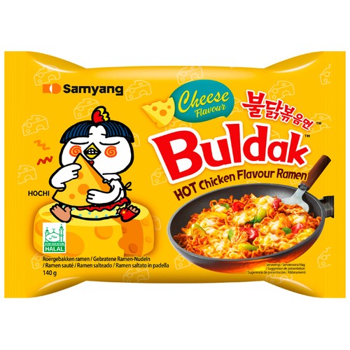 SAMYANG Ramen salteado sabor queso con pollo picante Buldak 140 g.