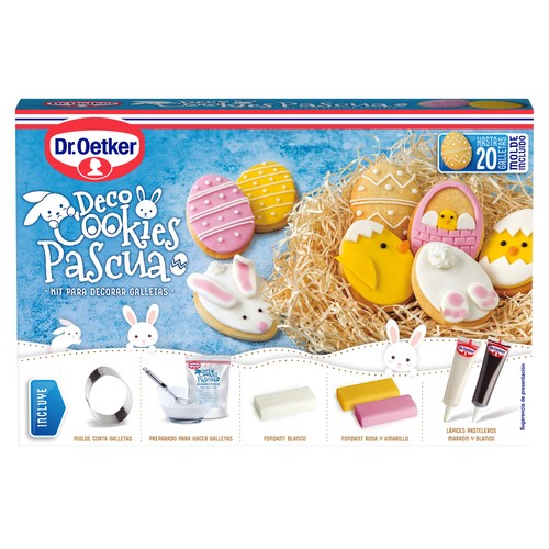 DR. OETKER Kit para hacer galletas cookies con formas 588 g.