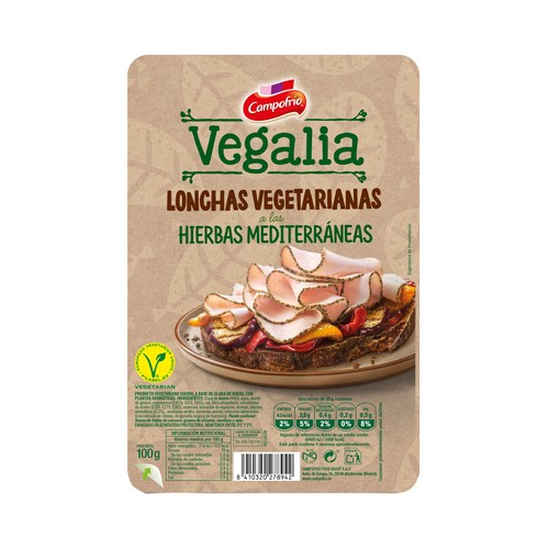 CAMPOFRÍO Producto vegetariano cocido a base de clara de huevo con hierbas mediterraneas CAMPOFRÍO Vegalia 100 g.