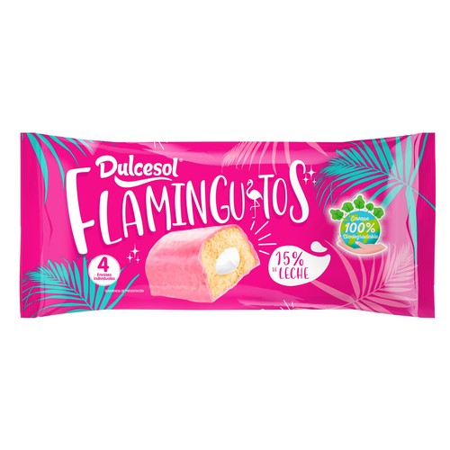 DULCESOL Pastelito relleno de crema sabor nata pack de 4 uds. 220 gr,