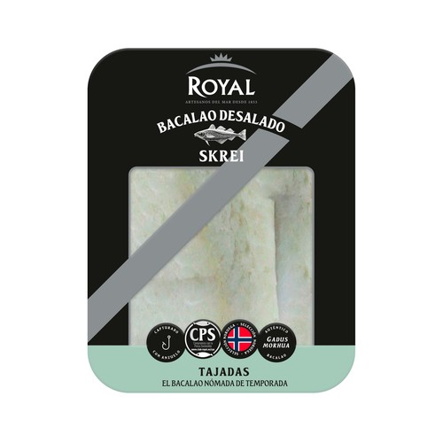 ROYAL Bacalao tajadas desalado ROYAL SKREI 300 g.
